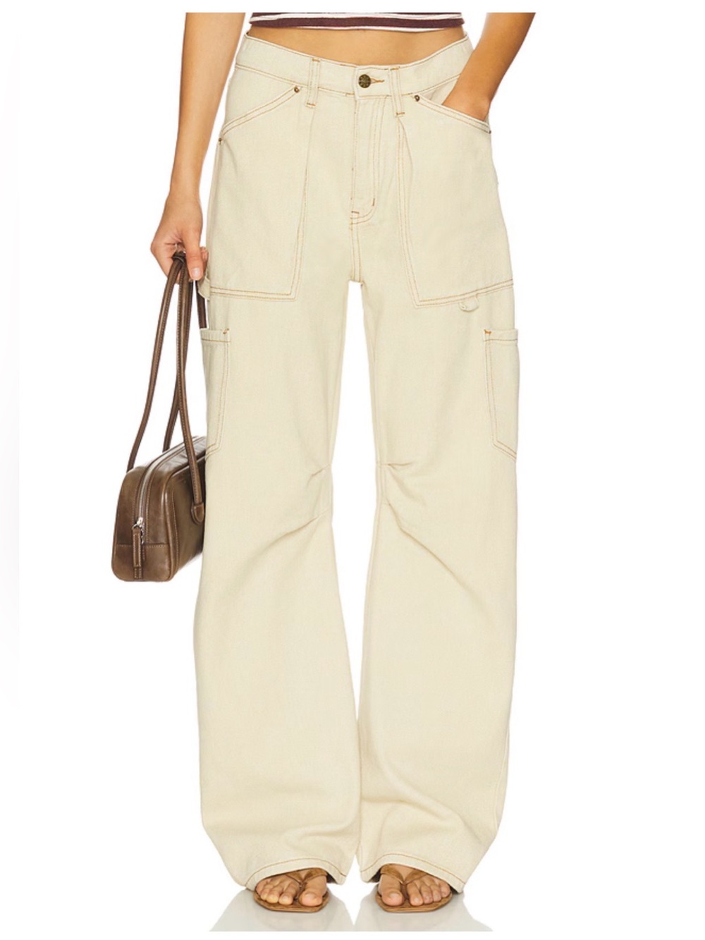 NWOT LIONESS Miami Vice Pant in Washed Ecru
